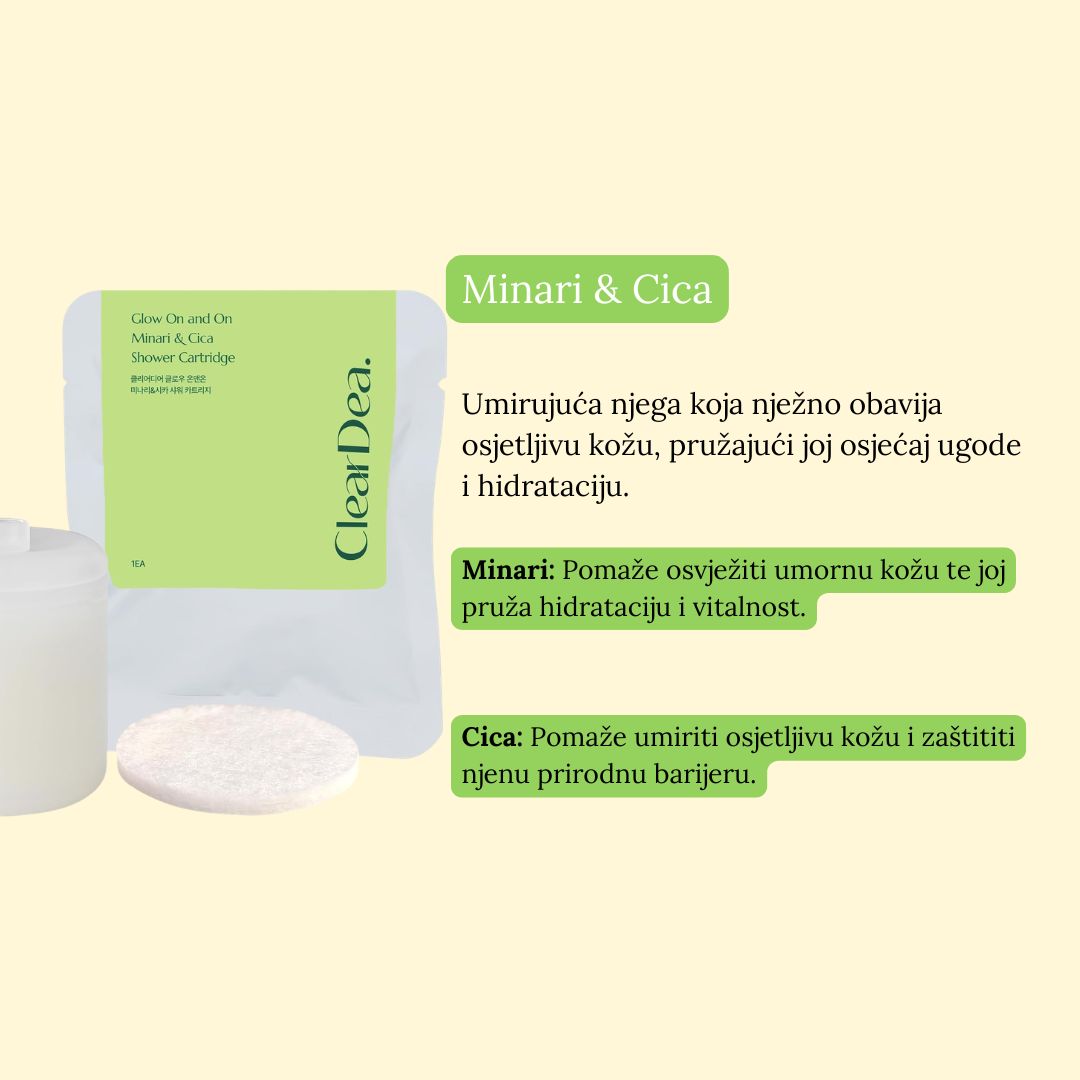 ClearDea Glow On and On Minari &amp; Cica Shower Cartridge 1 komad
