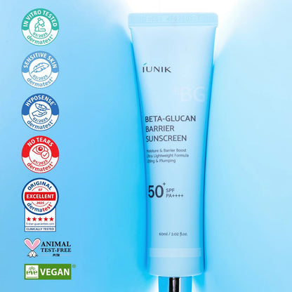 iUNIK Beta-Glucan Barrier Sunscreen SPF50+ PA++++ 60ml